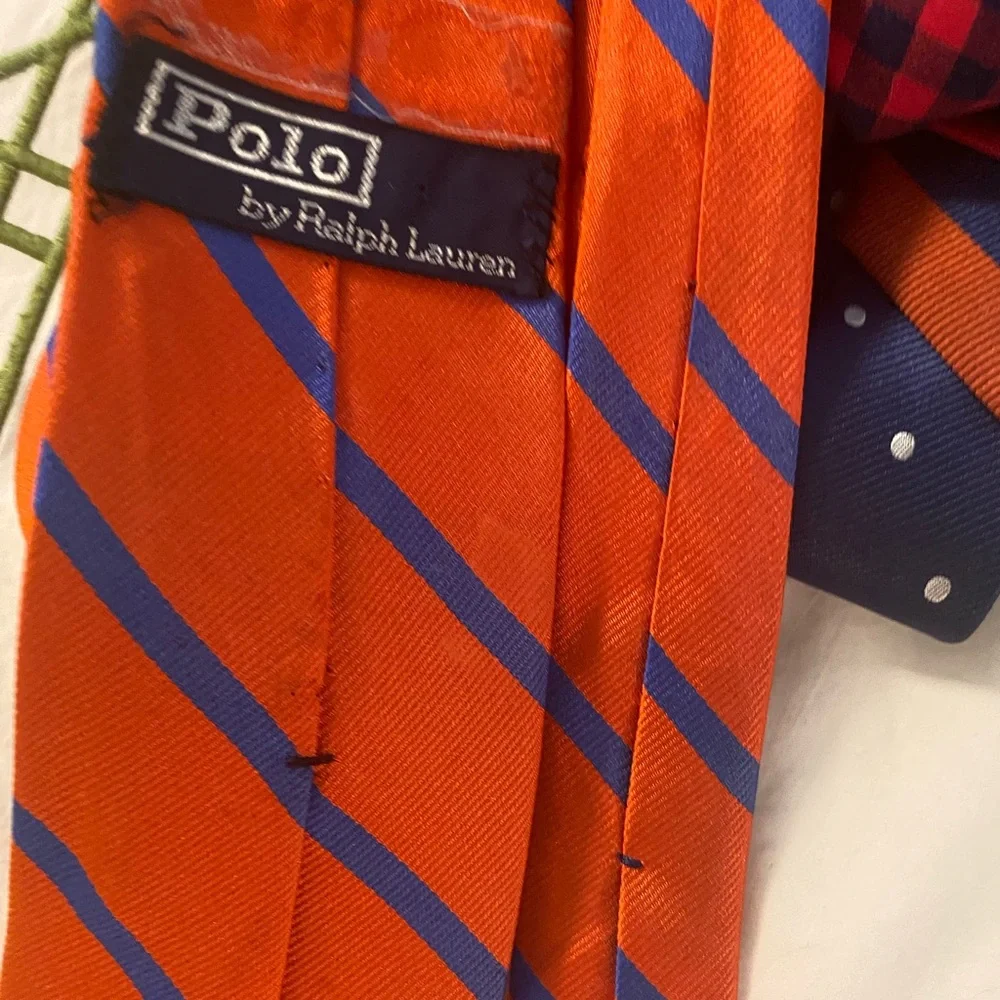 Boys orange striped tie